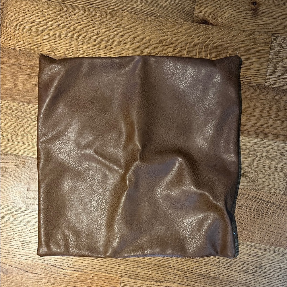 Brown Leather Cushion Cover